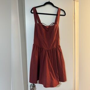 Free people - East side lace-up mini burgundy dress